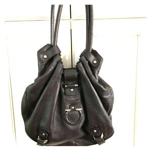 Salvatore Ferragamo brown lamb leather bag